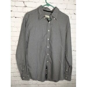 Wilke-Rodriguez Black/White Houndstooth Long Sleeve‎ Button Up Shirt Men XL